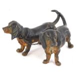 An unusual late 19th/early 20thC Austrian cold painted bronze group, modelled in the form of a