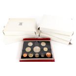 A run of six Royal Mint United Kingdom proof coin collection, for 1994 (2), 1995, 1996, 1997, 1998.