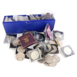 A quantity of general copper and nickel silver coins, commemorative crowns etc.