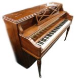 A Heintzman upright grand piano, in a walnut case, with simulated ivory keys, on baluster turned