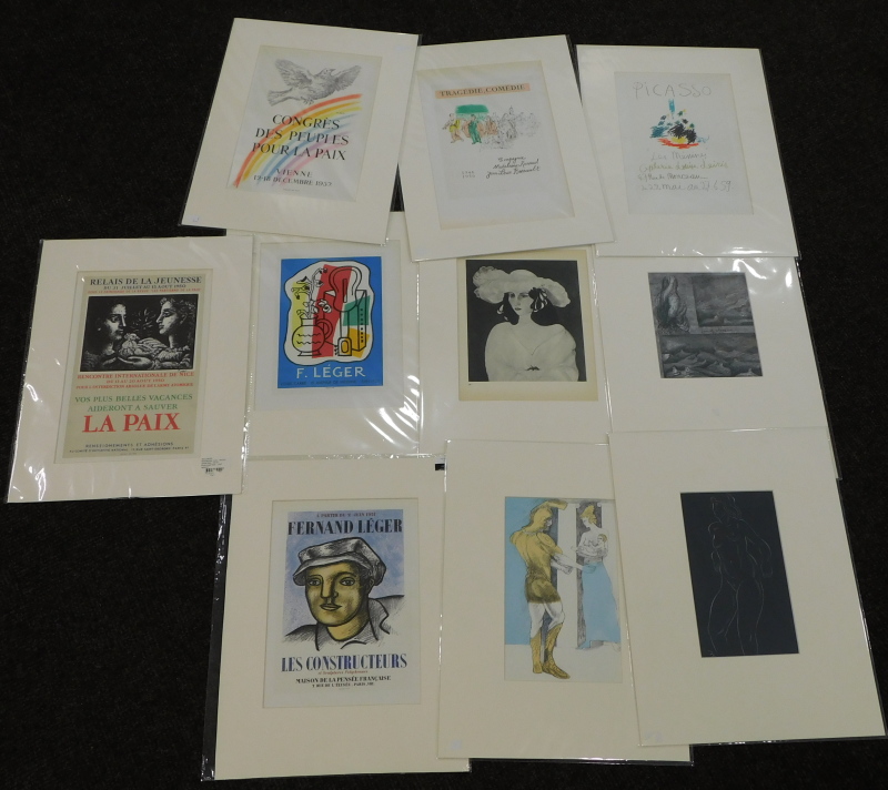 After Mourlot F. Ledger. Print, 22cm x 14cm, various others, Picasso, other Fernand Ledger, etc. ( - Image 2 of 2