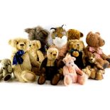A quantity of teddy bears, etc., to include a Russ vintage edition pink teddy bear, others by Russ