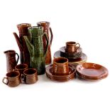 A collection of Saxony Ellgreave pottery, to include two coffee pots, various dinner plates, side