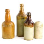 A collection of beer bottles, stamps to include R. Whitton, Richard Whitton, Lincoln, the bottle