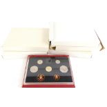 A collection of United Kingdom proof coin sets, for 1986, 1987, 1988, 1989, 1990.