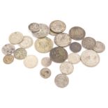 A collection of Portugal and South African silver coins, approximately 115g.