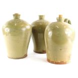 Three baluster stoneware shaped flagons, for J.Turner, Lincoln, Dawber and Sons, Lincoln. (2) (AF)