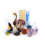 A quantity of art glass, to include Murano, Czech, etc.