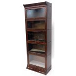 An early 20thC mahogany Globe Wernicke type five section solicitors bookcase, with turned wood