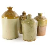Four 19thC Lincoln stoneware flagons, each relating to the firm of Harrison stamped Stephen A.