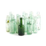A collection of mainly mineral bottles relating to Lincoln, to include Draper, Late Bayne, Arnold,