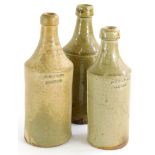 Three Lincoln related stoneware porter bottles, for Rudgard and Co., Lincoln, another indistinctly