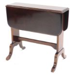 A mahogany drop leaf occasional table, the rectangular top with moulded edge and rounded corners