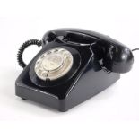 A 1972 vintage GPO746 black telephone.
