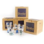 A collection of Denby Regency green tumblers, and other glass.