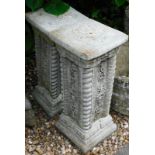 A pair of moulded concrete rectangular pedestals, 51cm high.