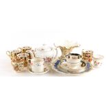 A collection of 19thC and later English porcelain, to include Davenport Imari pattern cups and
