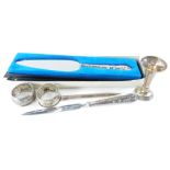 A collection of silver and silver mounted items, to include a cake slice, paper knife, a Yard-o-