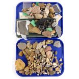 A quantity of mineral and fossil samples etc. (2 trays).