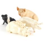 Two Beswick pigs, to include a figure of a pig with a piglet, another Champion Wall Queen, a Country