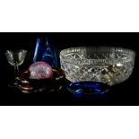 A collection of glass, to include a Waterford bowl, Caithness Aries paperweight, etc.