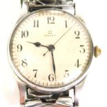 An Omega Air Ministry gentleman's wristwatch, with a white dial with Arabic numerals, stainless