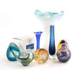 A collection of art glass, to include Caithness Millennium paperweight, a Caithness Titanic