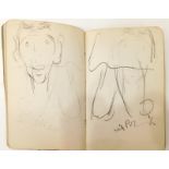 •R Coutts Armour (20thC). A sketch book with figural/caricature studies, signed and titled back