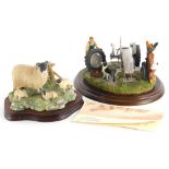 A Border Fine Arts figure group of sheep and lambs, and a Country Artist figure group, titled