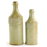 Two stoneware porter bottles, stamped R.C.Armstrong, Horncastle, and H and R Hildyard, Wholesale and