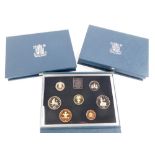 Three United Kingdom Royal Mint proof sets, for 1990, 1994, 1985.