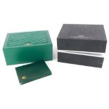 A gentleman's Rolex wristwatch box, and an IWC wristwatch box (2).