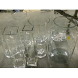 Various large glass vases.