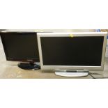 A Samsung 19" flat screen television, and a Lindsfar 22" flat screen television, with leads and