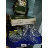 Glassware, to include drinking glasses, Cloverleaf table mats, toilet mirror, etc. (1 tray and