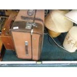 Two table lamps and shades, pictures, prints, a Singapore Airlines travel case, etc., (contents