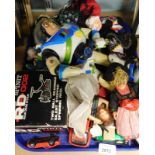 A quantity of children's toys, to include die cast cars, Buzz Lightyear figure, dolls, R D Spinnit