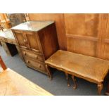 A collection of furniture, to include a mid 20thC oak mirror backed dressing table, an oak