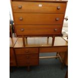 A teak Symbol chest of three drawers, and a similar teak dressing table, (2).
