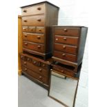 A Stag part bedroom suite, comprising a pair of four drawer bedside cabinets, two chests of drawers,