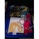 Costume jewellery, including faux pearls, beads, Pandora style, necklaces, bracelets, etc. (1 tray)