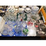 Withdrawn Pre-Sale Crystal glassware, cut glass vases, suite of drinking glasses, perfume atomisers,