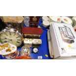 Various mantel clocks, Smith's of London, other mantel clocks, small anniversary style clock, Reader