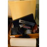 Assorted jewellery cases and ring boxes (vacant), camera equipment, etc. (a quantity)