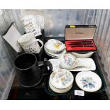 A group of collectables, to include Wedgwood pin dishes, vases, a Thomas the Tank Engine bowl, a set