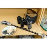 Various collectors items, to include a shooting stick, a pair of Swift Newport binoculars, a pair of