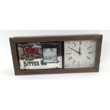 A modern Tetley Old Fashioned Flavoured Bitter advertising wall clock, of rectangular form with glaz