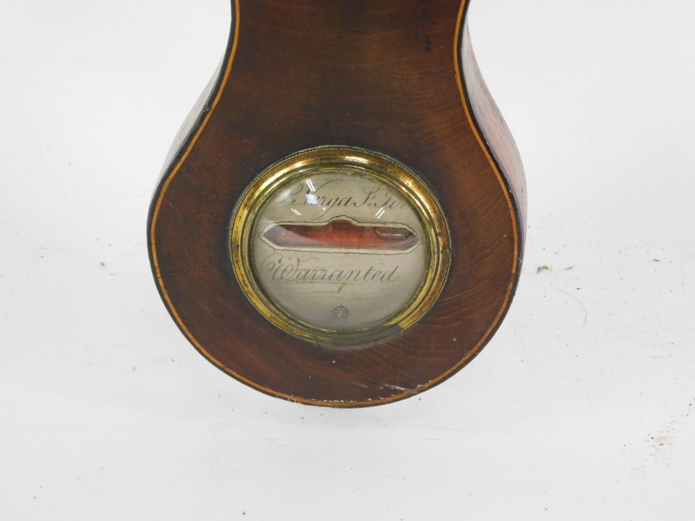 B Verga & Son Warranted. A late 19thC mahogany and boxwood strung four dial wheel barometer, in a br - Bild 4 aus 4