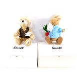 A Steiff Peter Rabbit, number 690051, together with an Einstein teddy bear, number 690006, both boxe