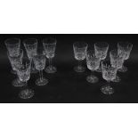 A set of six Waterford crystal sherry glasses decorated in the Lismore pattern, together with a set